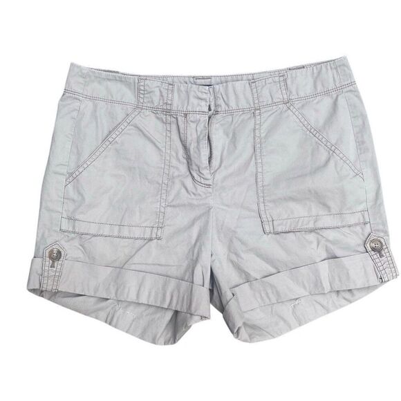 Ann Taylor Women’s Tan Chino Shorts Khaki Size 12 Classic Stretch- 4” - Picture 1 of 6